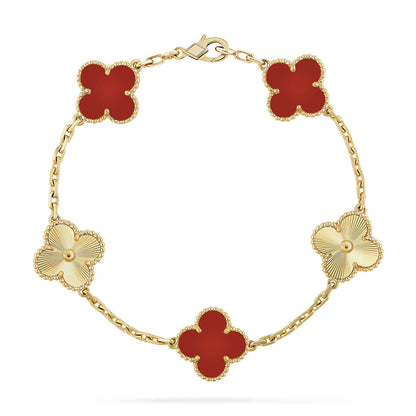 [⭐Clover Jewelry] CLOVER 5 MOTIF RED CORNELIAN BRACELET COLLECTION