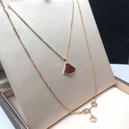 [⭐Clover Jewelry]DREAM NECKLACE CARNELIAN 1 DIAMOND