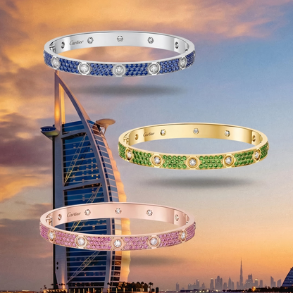 [⭐Clover Jewelry]2026 PAVE GEMSTONE LOVE BRACELET 6.1MM 10 DIAMONDS