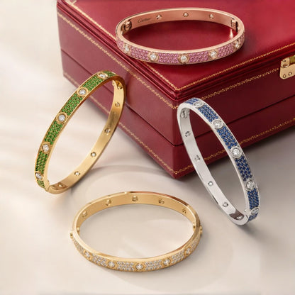 [⭐Clover Jewelry]2026 PAVE GEMSTONE LOVE BRACELET 6.1MM 10 DIAMONDS