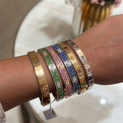 [⭐Clover Jewelry]2026 PAVE GEMSTONE LOVE BRACELET 6.1MM 10 DIAMONDS
