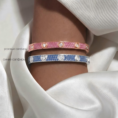 [⭐Clover Jewelry]2026 PAVE GEMSTONE LOVE BRACELET 6.1MM 10 DIAMONDS