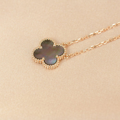 [⭐Clover Jewelry]CLOVER 15MM  GRAY MOTHER OF PEARL NECKLACE