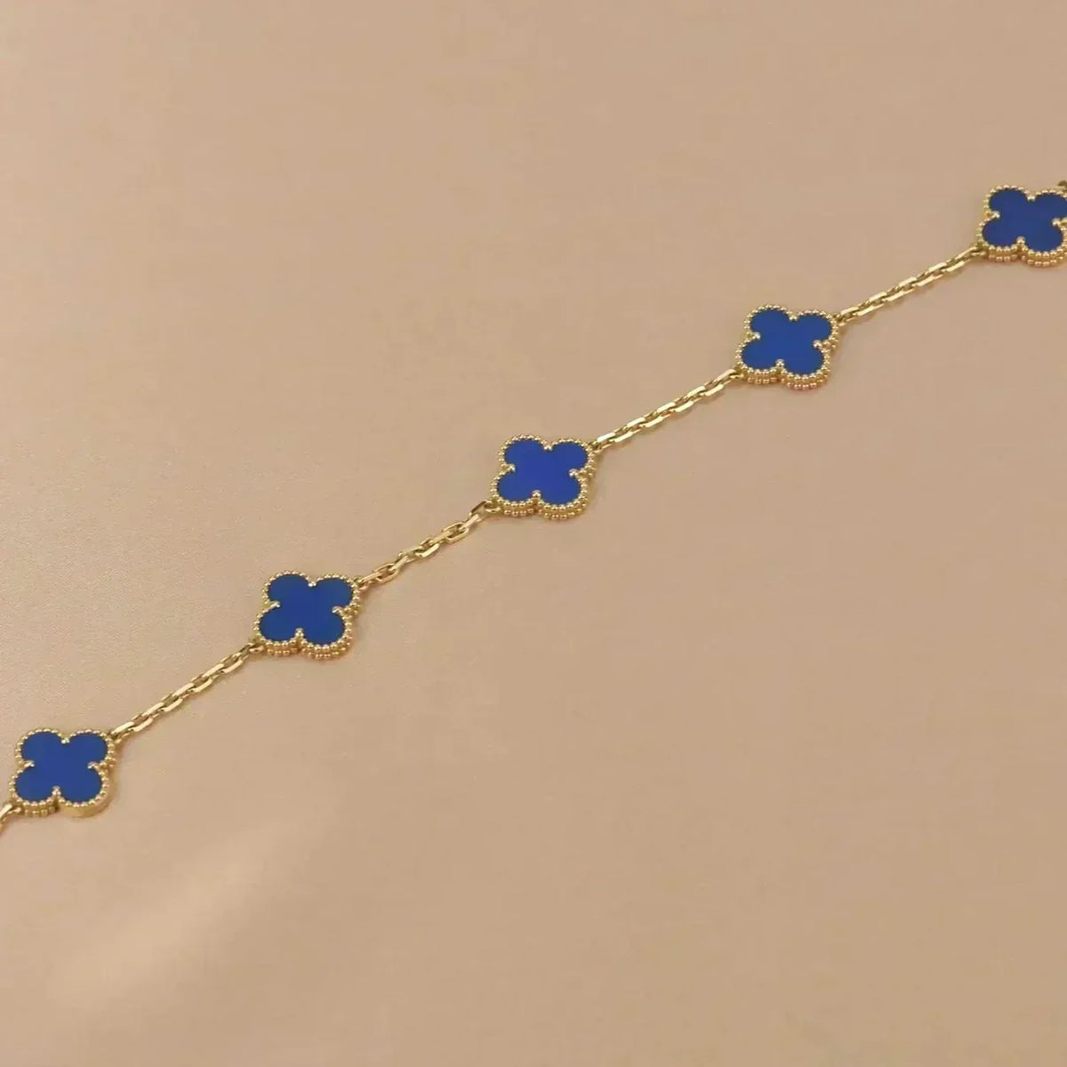 [⭐Clover Jewelry] CLOVER 5 MOTIF BLUE AGATE BRACELET COLLECTION