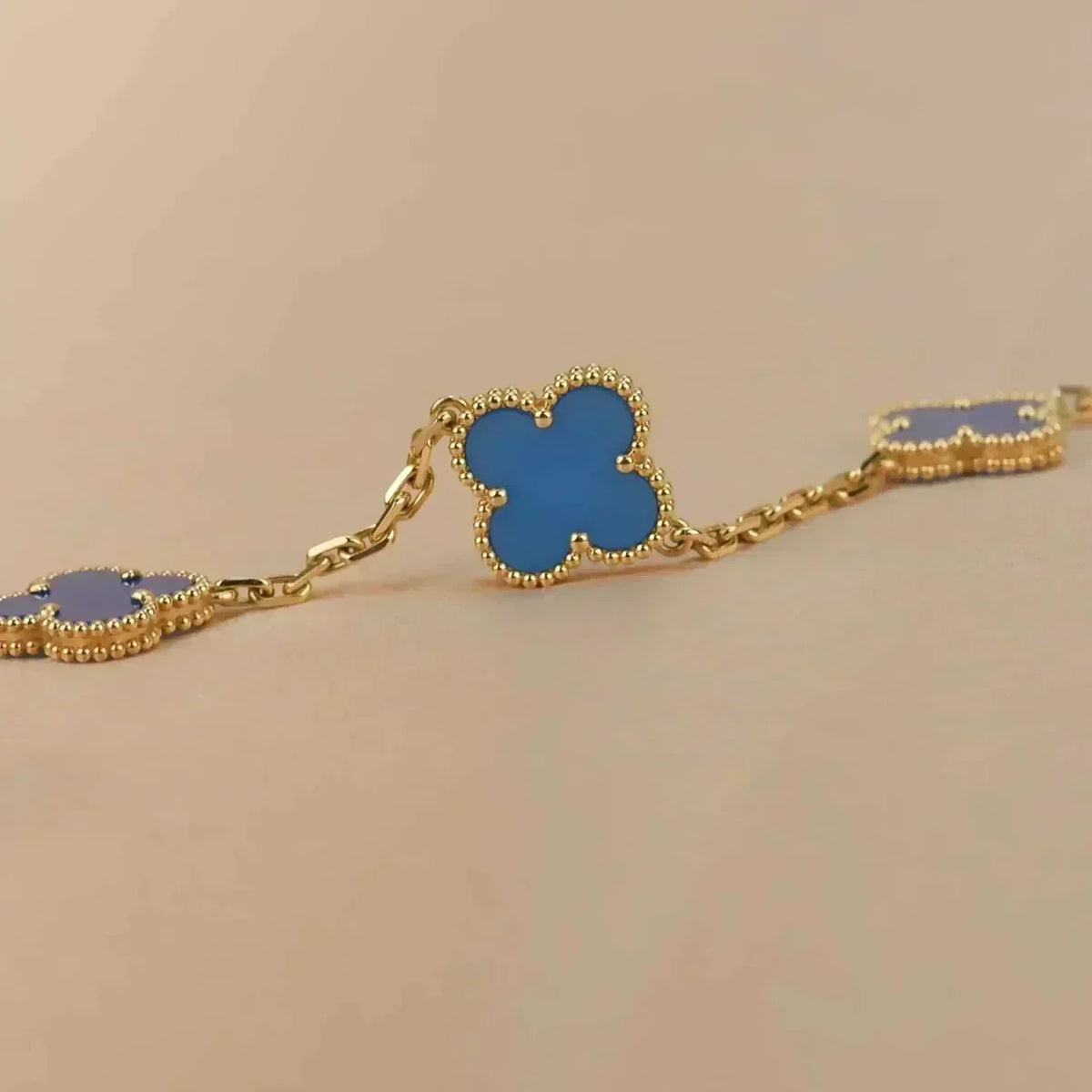 [⭐Clover Jewelry] CLOVER 5 MOTIF BLUE AGATE BRACELET COLLECTION
