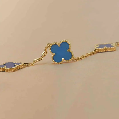 [⭐Clover Jewelry] CLOVER 5 MOTIF BLUE AGATE BRACELET COLLECTION