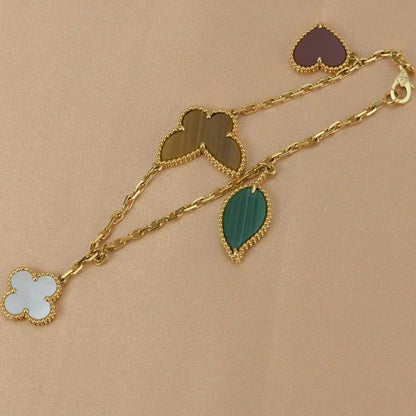 [⭐Clover Jewelry]LUCKY SPRING 5 MOTIF GOLD BRACELET