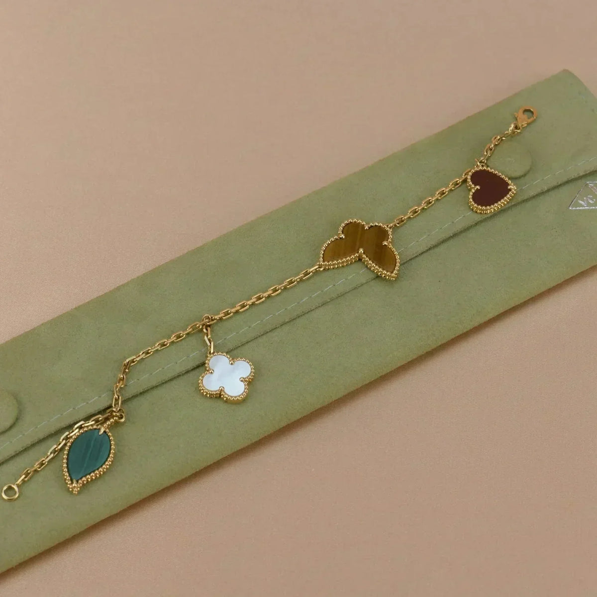 [⭐Clover Jewelry]LUCKY SPRING 5 MOTIF GOLD BRACELET