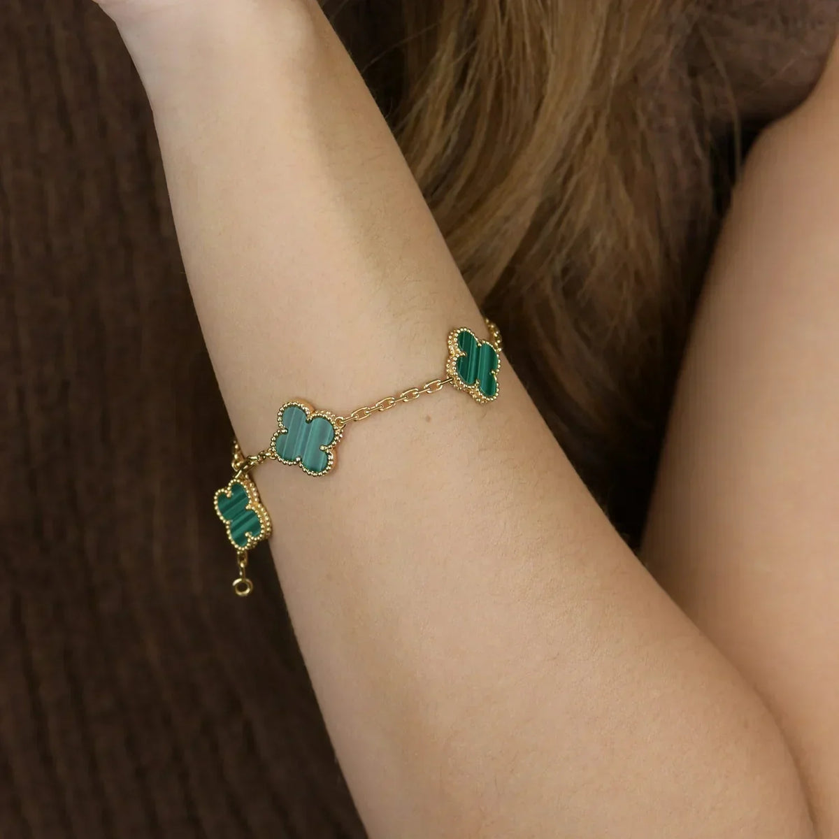 [⭐Clover Jewelry] CLOVER 5 MOTIF MALACHITE BRACELET COLLECTION