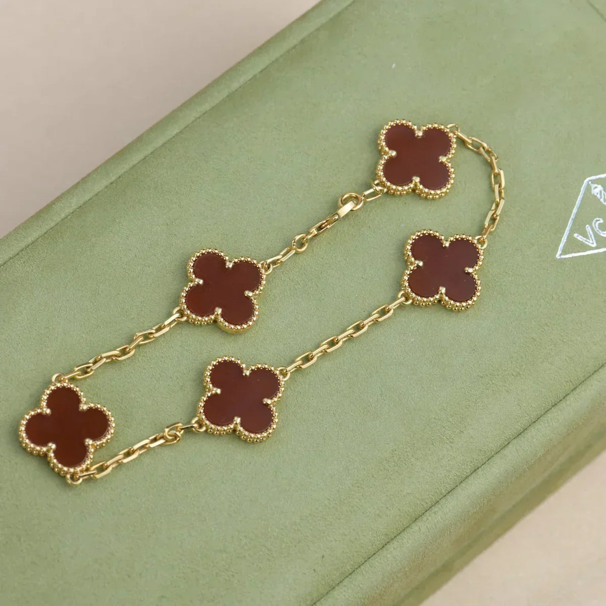 [⭐Clover Jewelry] CLOVER 5 MOTIF RED CORNELIAN BRACELET COLLECTION