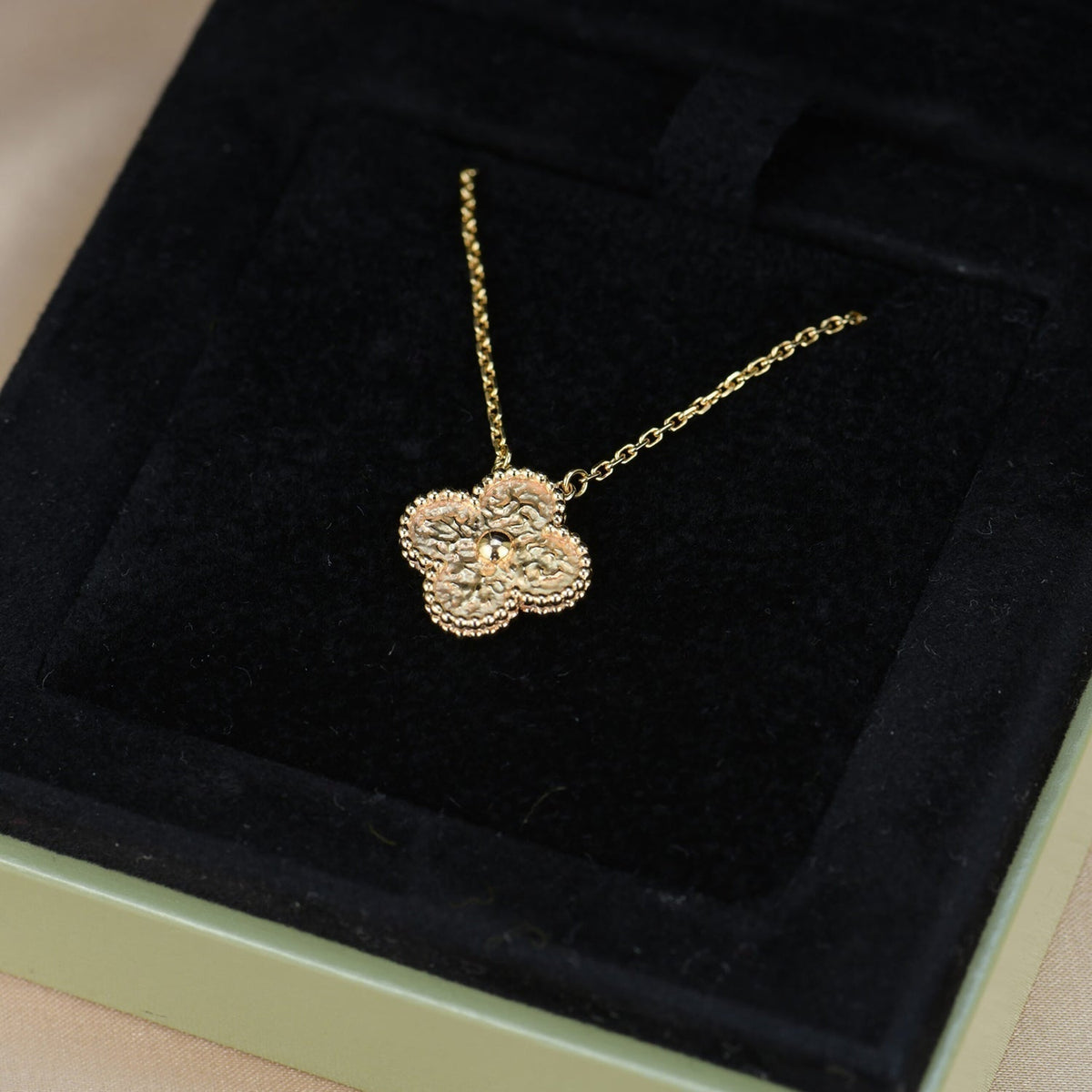 [⭐Clover Jewelry]CLOVER 15MM  BRONZING NECKLACE