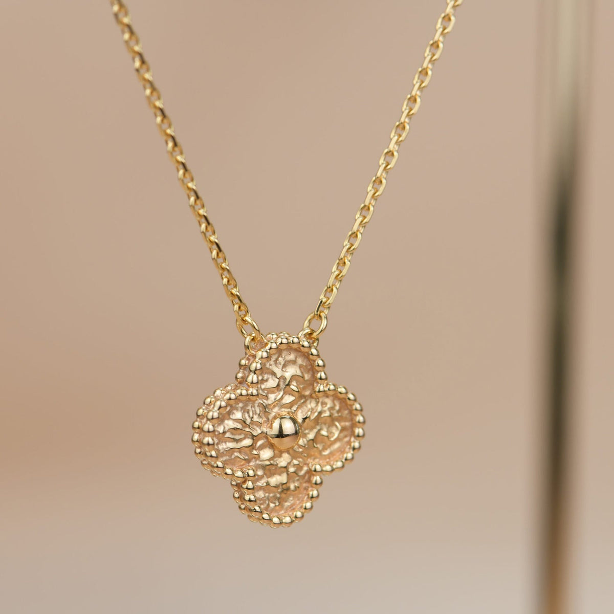 [⭐Clover Jewelry]CLOVER 15MM  BRONZING NECKLACE