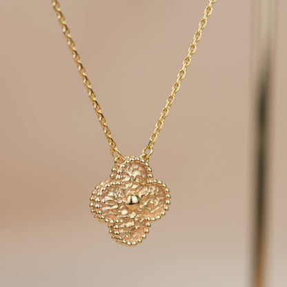[⭐Clover Jewelry]CLOVER 15MM  BRONZING NECKLACE