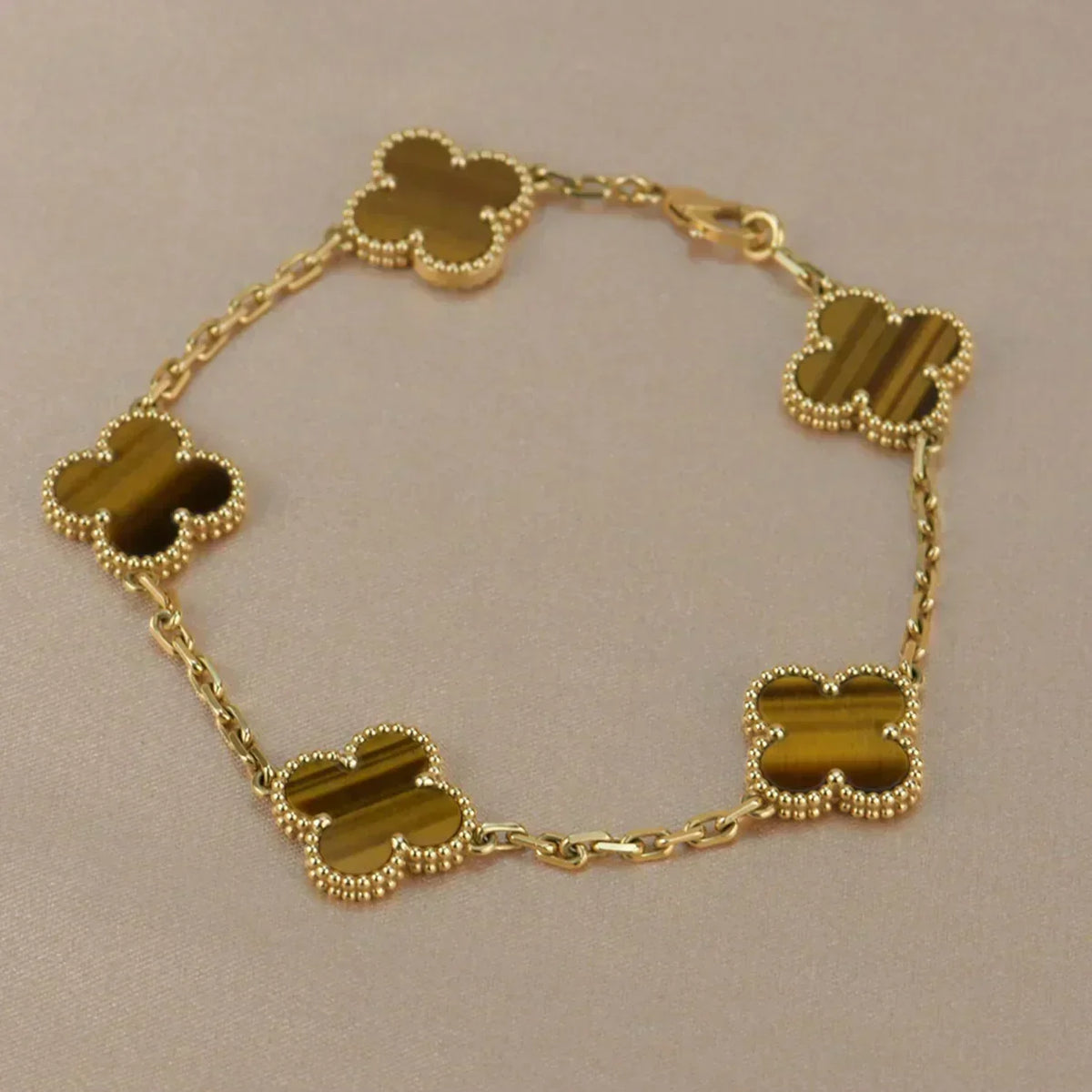 [⭐Clover Jewelry] CLOVER 5 MOTIFS TIGER EYE BRACELET COLLECTION