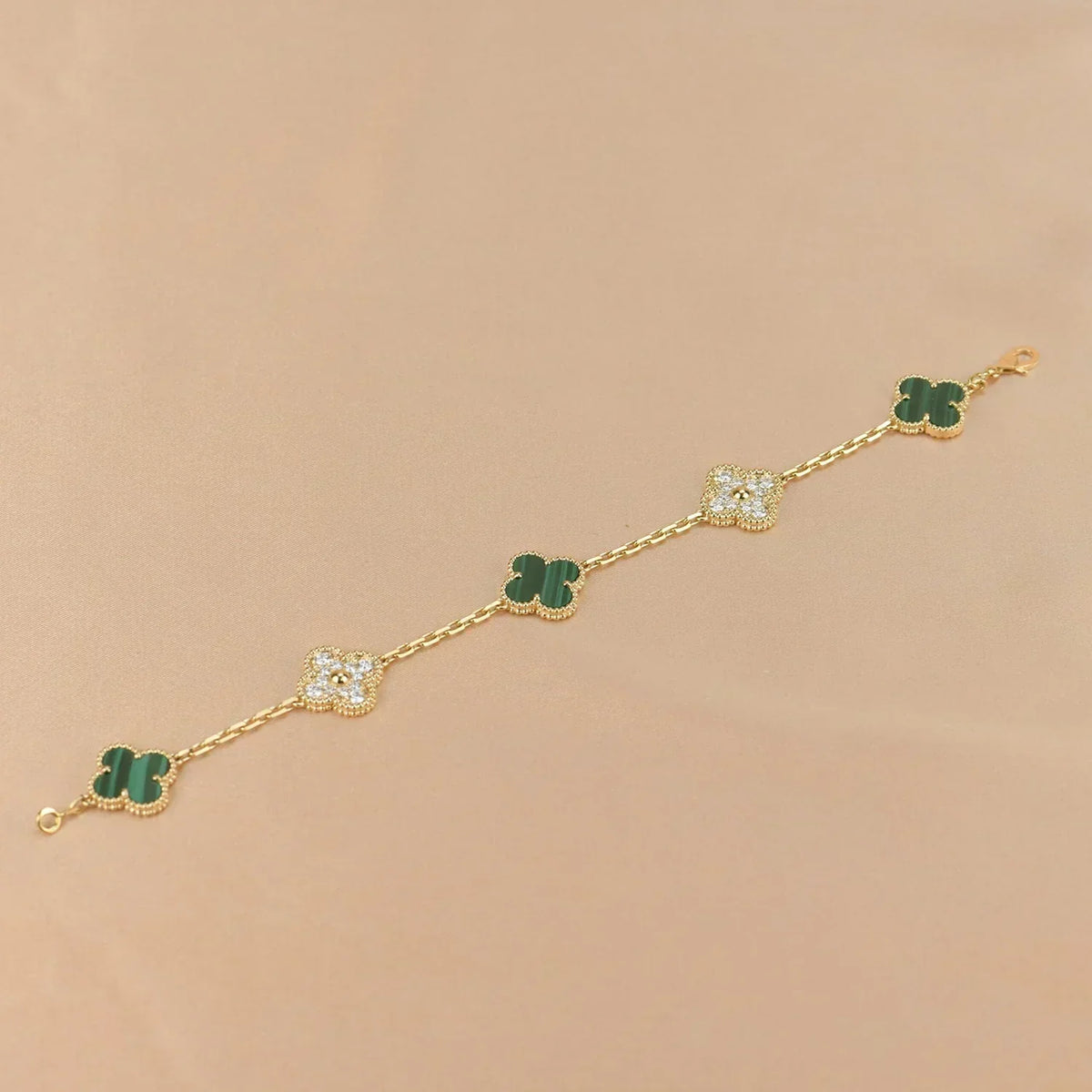 [⭐Clover Jewelry] CLOVER 5 MOTIF MALACHITE BRACELET COLLECTION