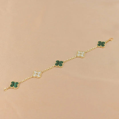 [⭐Clover Jewelry] CLOVER 5 MOTIF MALACHITE BRACELET COLLECTION