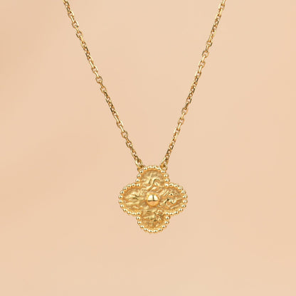 [⭐Clover Jewelry]CLOVER 15MM  BRONZING NECKLACE