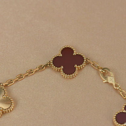 [⭐Clover Jewelry] CLOVER 5 MOTIF RED CORNELIAN BRACELET COLLECTION