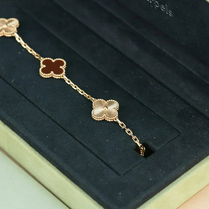 [⭐Clover Jewelry] CLOVER 5 MOTIF RED CORNELIAN BRACELET COLLECTION