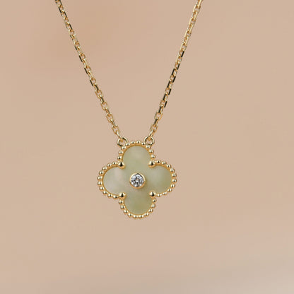 [⭐Clover Jewelry]CLOVER 15MM DIAMOND GOLD MOTHER OF PEARL NECKLACE