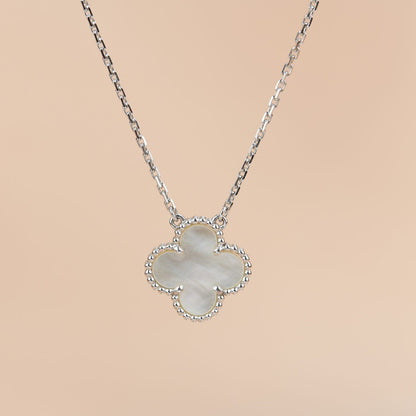[⭐Clover Jewelry]CLOVER  15MM WHITE MOTHER-OF-PEARL SILVER