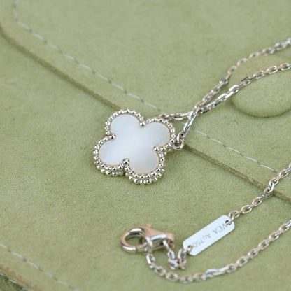 [⭐Clover Jewelry]CLOVER  15MM WHITE MOTHER-OF-PEARL SILVER