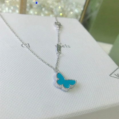 [⭐Clover Jewelry]BUTTERFLY TURQUOISE BUTTERFLY BRACELET SILVER