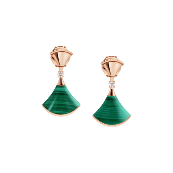 [⭐Clover Jewelry]DREAM MALACHITE PINK GOLD EARRINGS