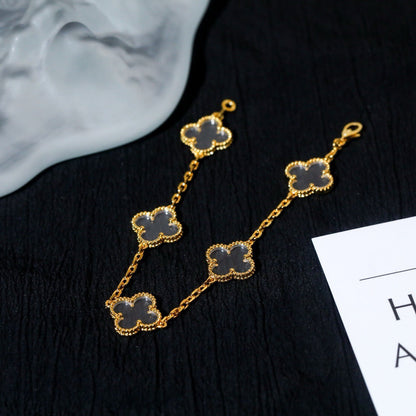[⭐Clover Jewelry]CLOVER 5 MOTIF ROCK CRYSTAL BRACELET