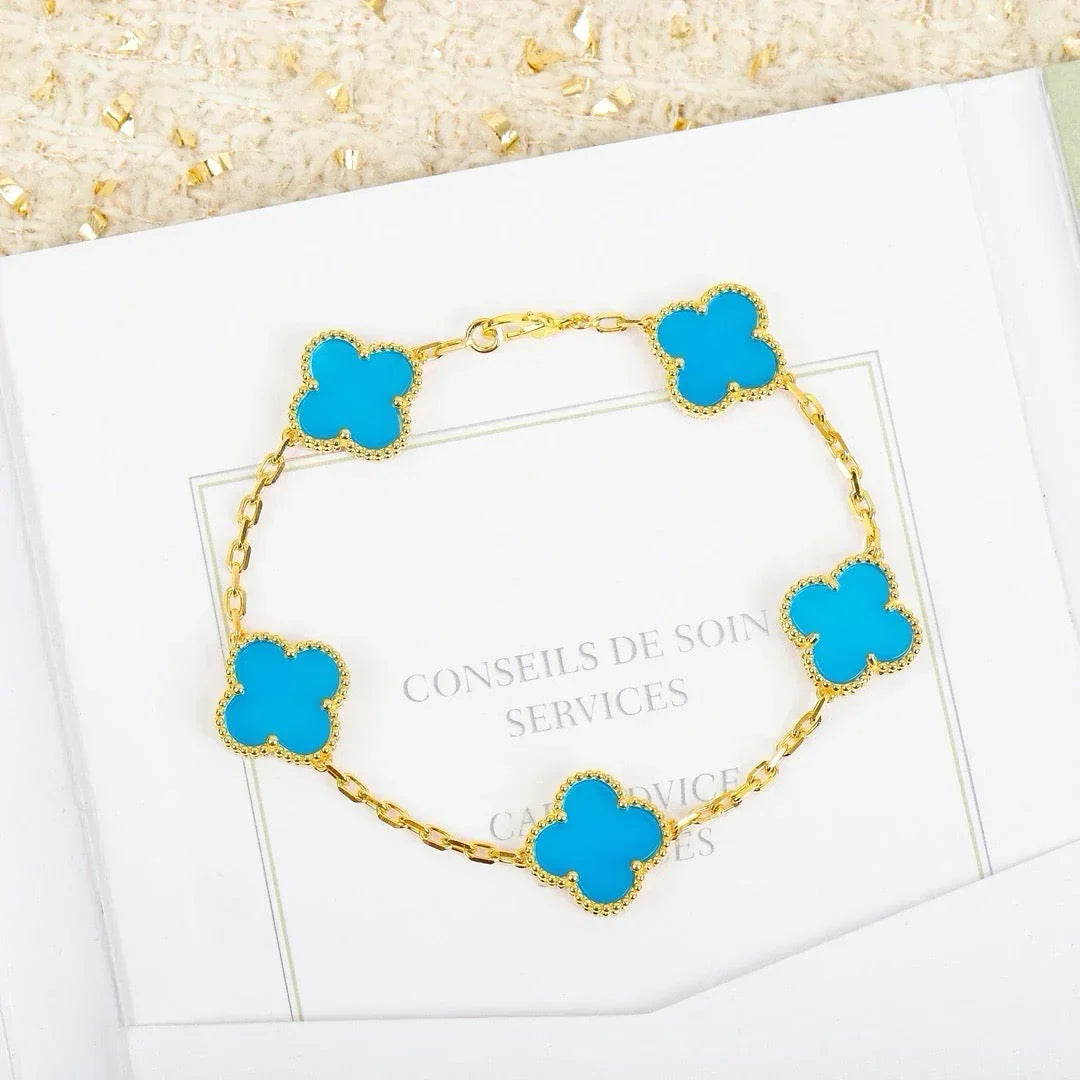 [⭐Clover Jewelry] CLOVER 5 MOTIF TURQUOISE BRACELET COLLECTION