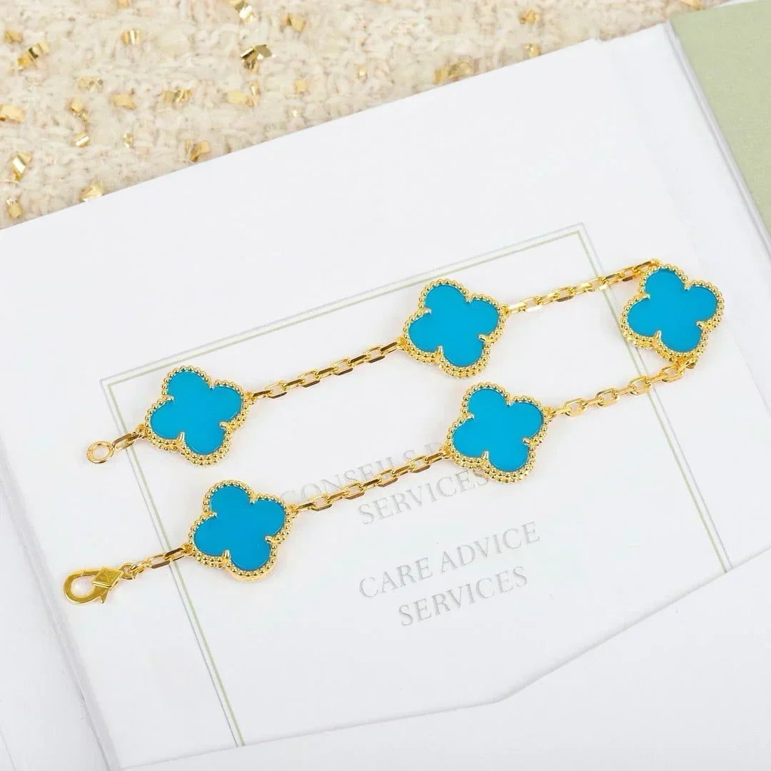 [⭐Clover Jewelry] CLOVER 5 MOTIF TURQUOISE BRACELET COLLECTION