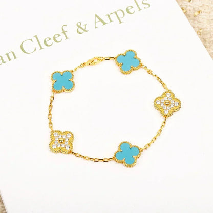 [⭐Clover Jewelry] CLOVER 5 MOTIF TURQUOISE BRACELET COLLECTION