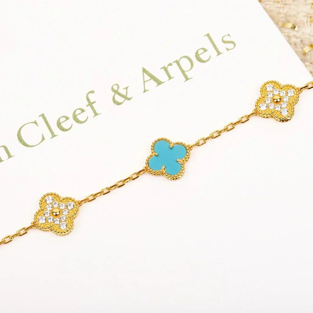 [⭐Clover Jewelry] CLOVER 5 MOTIF TURQUOISE BRACELET COLLECTION