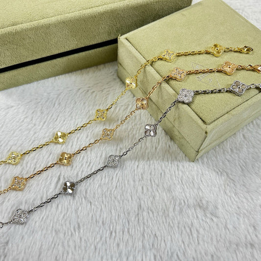 [⭐Clover Jewelry]CLOVER 6 MOTIF DIAMOND LASER BRACELET