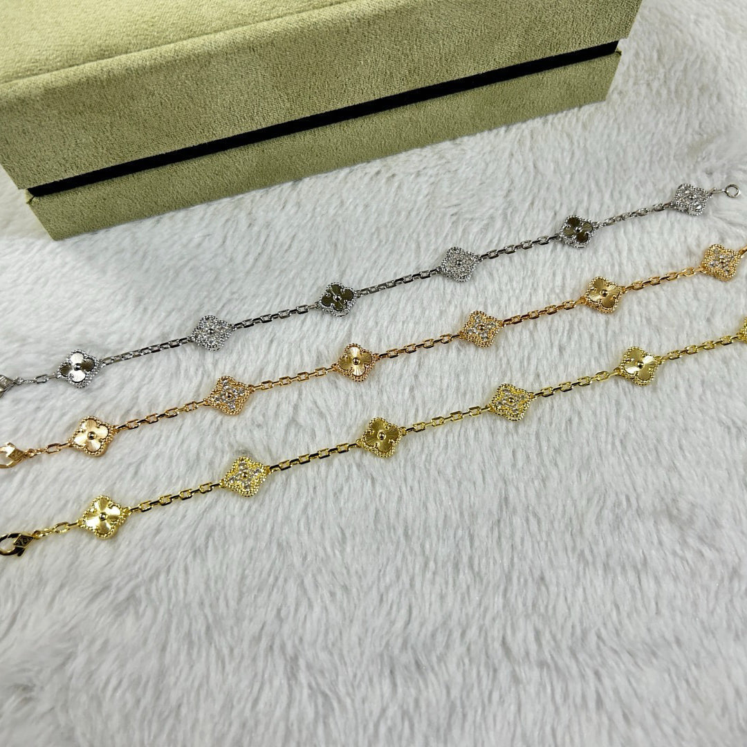[⭐Clover Jewelry]CLOVER 6 MOTIF DIAMOND LASER BRACELET