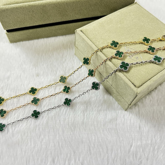 [⭐Clover Jewelry]CLOVER 6 MOTIF MALACHITE BRACELET