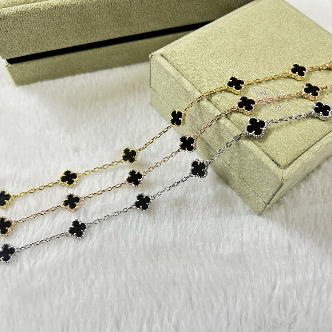 [⭐Clover Jewelry]CLOVER 6 MOTIF  ONYXS BRACELET