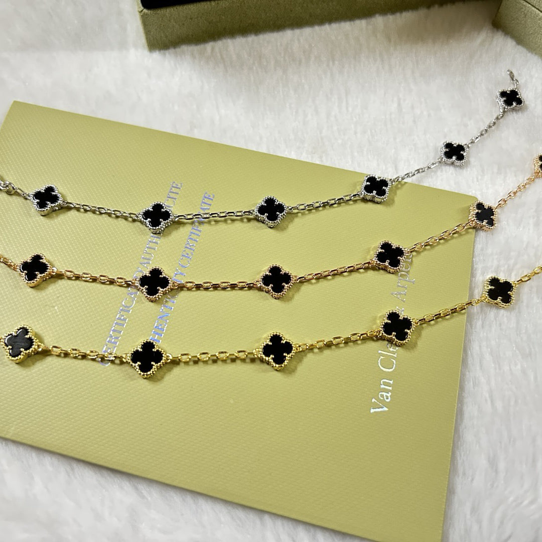 [⭐Clover Jewelry]CLOVER 6 MOTIF  ONYXS BRACELET