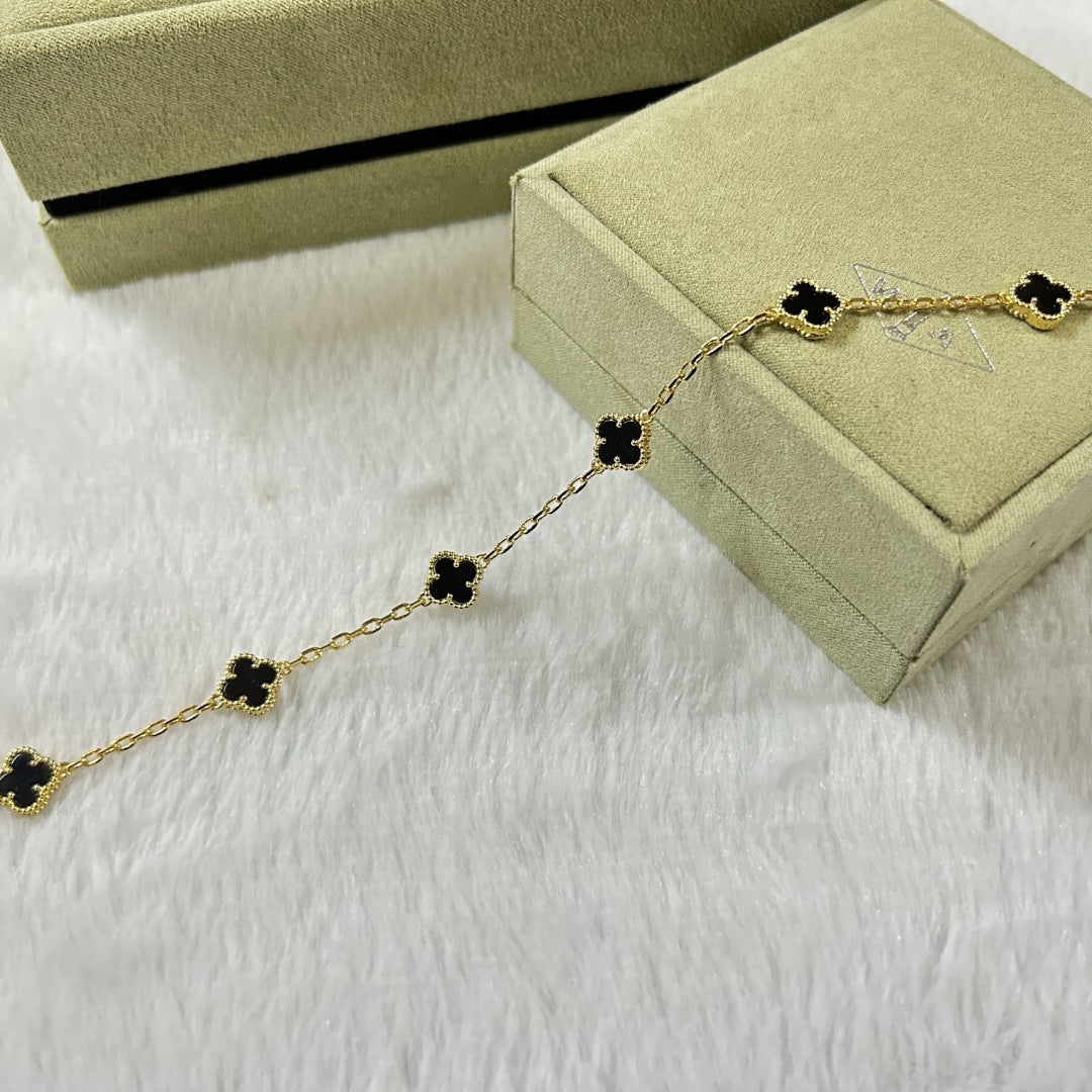[⭐Clover Jewelry]CLOVER 6 MOTIF  ONYXS BRACELET