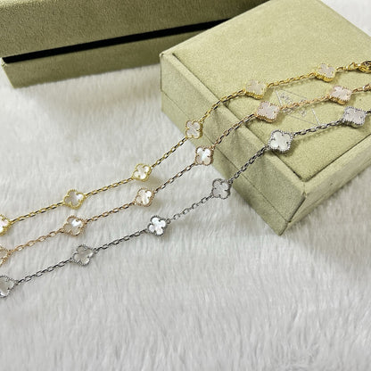 [⭐Clover Jewelry]CLOVER 6 MOTIF WHITE MOP BRACELET
