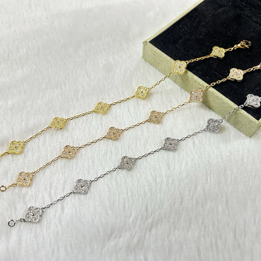 [⭐Clover Jewelry]CLOVER 6 MOTIF DIAMOND BRACELET