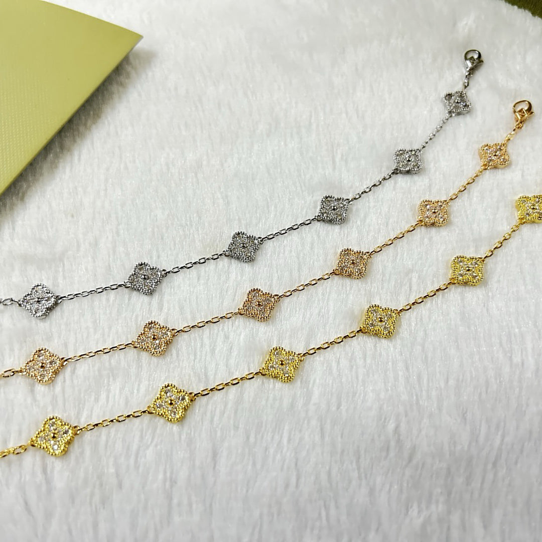 [⭐Clover Jewelry]CLOVER 6 MOTIF DIAMOND BRACELET