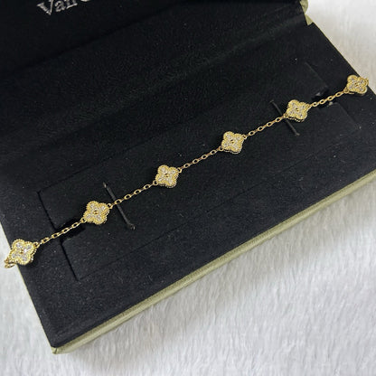 [⭐Clover Jewelry]CLOVER 6 MOTIF DIAMOND BRACELET