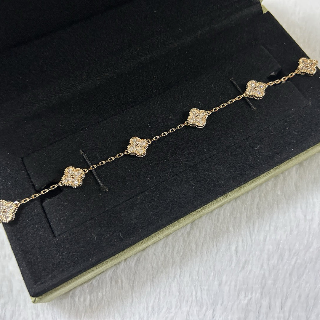 [⭐Clover Jewelry]CLOVER 6 MOTIF DIAMOND BRACELET
