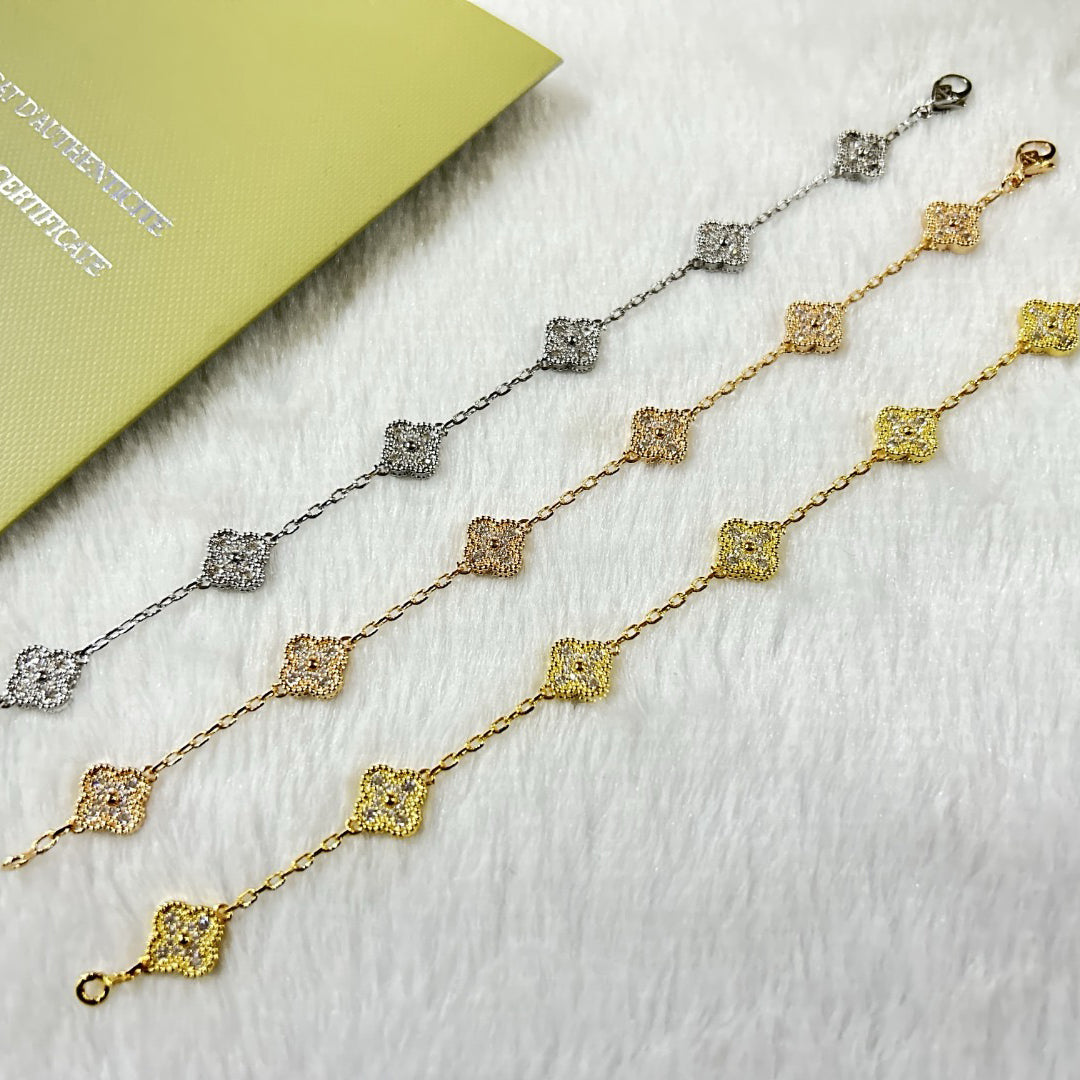 [⭐Clover Jewelry]CLOVER 6 MOTIF DIAMOND BRACELET