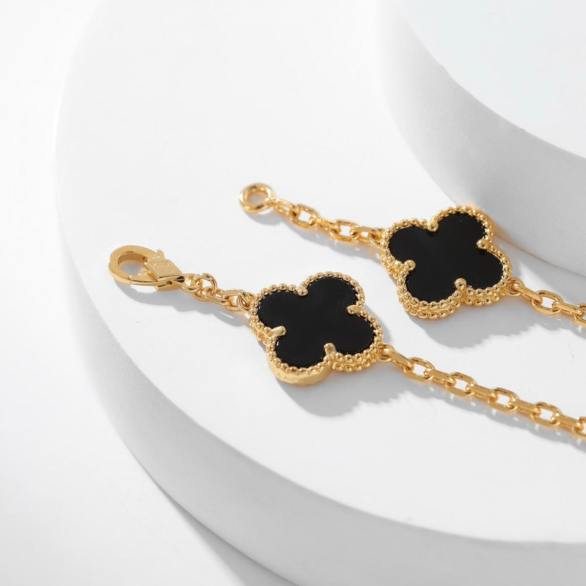 [⭐Clover Jewelry]CLOVER 10 MOTIFS ONYX NECKLACE