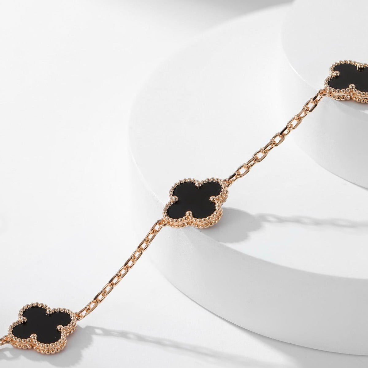 [⭐Clover Jewelry]CLOVER 10 MOTIFS ONYX NECKLACE