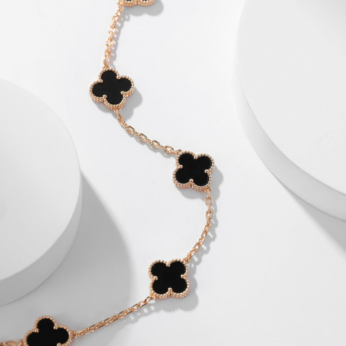 [⭐Clover Jewelry]CLOVER 10 MOTIFS ONYX NECKLACE