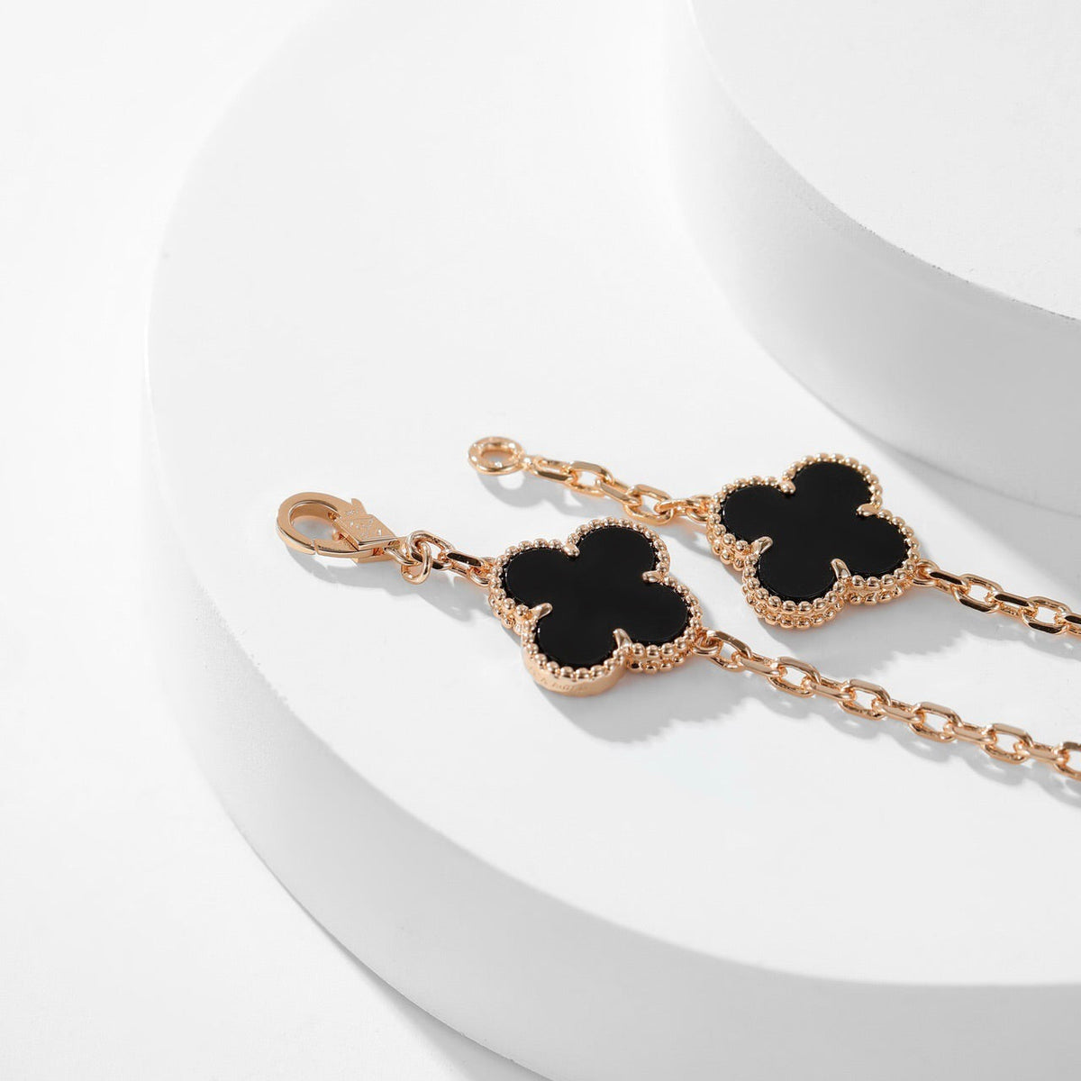 [⭐Clover Jewelry]CLOVER 10 MOTIFS ONYX NECKLACE