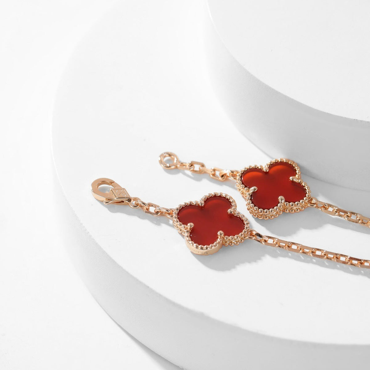 [⭐Clover Jewelry]CLOVER 10 MOTIFS CARNELIAN NECKLACE